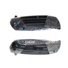 Load image into Gallery viewer, 7.75" Titanium & Damascus Folding Knife