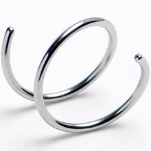 将图片加载到图库查看器,Spiral Nose Rings Double Hoop 20G