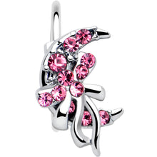 Load image into Gallery viewer, 20G 5/16 Pink Gem Cartilage Helix Hoop Earring