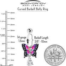 将图片加载到图库查看器,Clear Yellow Green Gem Exotic Butterfly Dangle Belly Ring