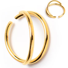 Load image into Gallery viewer, 20G 5/16 Gold Tone Double Nose Hoop