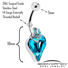 将图片加载到图库查看器,Clear Blue Gem Strawberry Love Belly Ring