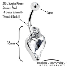 将图片加载到图库查看器,Clear Gem Strawberry Love Belly Ring