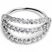 Load image into Gallery viewer, 20G 5/16 Clear CZ Gem Faux Triple Hoop Nose Hoop