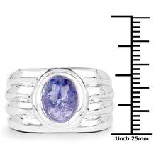 Load image into Gallery viewer, 3.55 Carat Genuine Tanzanite .925 Sterling Silver Ring