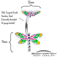 将图片加载到图库查看器,Dragonfly Colors Double Mount Belly Ring
