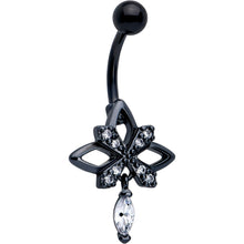 将图片加载到图库查看器,Clear CZ Gem Black Gothic Star Dangle Belly Ring
