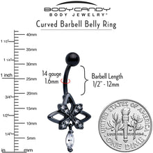 将图片加载到图库查看器,Clear CZ Gem Black Gothic Star Dangle Belly Ring