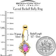Load image into Gallery viewer, Pink Tourmaline Gold Tone Wondrous Glam Belly Ring
