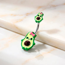 Load image into Gallery viewer, Cutie Avocado Double Mount Belly Ring