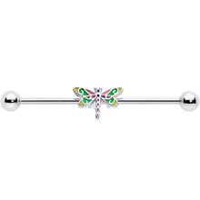 Load image into Gallery viewer, 14G Dragonfly Colors Industrial Barbell 38mm