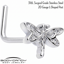 将图片加载到图库查看器,20G 7mm Dragonfly Colors L Shape Nose Ring