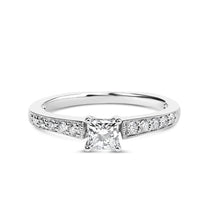 Load image into Gallery viewer, 14K White Gold Diamond 1/2 Cttw Princess Cut Diamond Engagement Ring (G-H Color, VS2-SI1 Clarity) - Size 7