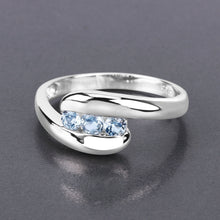 Load image into Gallery viewer, 0.74 Carat Genuine Blue Topaz .925 Sterling Silver Ring