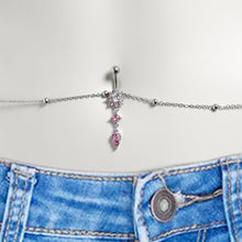将图片加载到图库查看器,Pink Gem Vivid Dangle Belly Ring Belly Chain