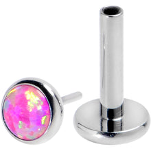 将图片加载到图库查看器,16G 1/4 Pink Synthetic Opal G23 Titanium Threadless Push In Labret