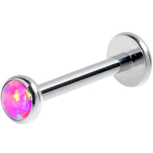 将图片加载到图库查看器,16G 3/8 Pink Synthetic Opal G23 Titanium Threadless Push In Labret
