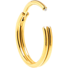 Load image into Gallery viewer, 20G 5/16 Gold PVD 316L Surgical Steel Double Precision Hinged Segment Ring