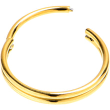 Load image into Gallery viewer, 20G 3/8 Gold PVD 316L Surgical Steel Double Precision Hinged Segment Ring