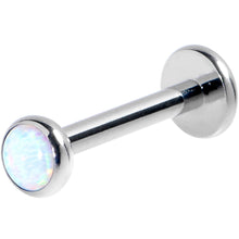 Load image into Gallery viewer, 16G 5/16 White Synthetic Opal G23 Titanium Threadless Labret Tragus