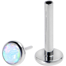 Load image into Gallery viewer, 16G 5/16 White Synthetic Opal G23 Titanium Threadless Labret Tragus