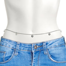 将图片加载到图库查看器,Clear Gem Simple Hippie Flower Dangle Belly Chain