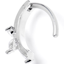 Load image into Gallery viewer, 14G 3/8 Clear CZ Gem G23 Titanium Butterfly Hinged Hoop Belly Ring