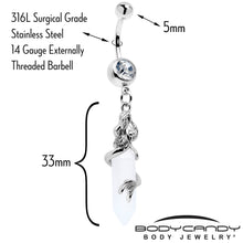 将图片加载到图库查看器,Clear Gem Mermaid Rider Dangle Belly Ring