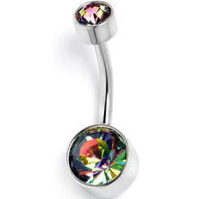 将图片加载到图库查看器,Vitrail CZ Gem Internally Threaded Simple Belly Ring