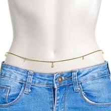 将图片加载到图库查看器,Clear Gem Gold Tone Round Dangle Belly Chain