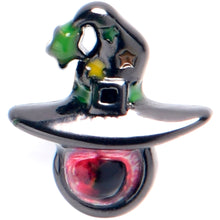 将图片加载到图库查看器,20G 7mm Black Red Eye Witch Hat L-Shape Nose Ring