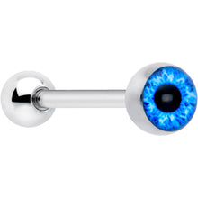将图片加载到图库查看器,Open Blue Eye Barbell Tongue Ring