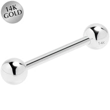 Load image into Gallery viewer, 14G 5/8 Solid 14k White Gold Straight Barbell