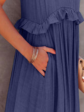 Load image into Gallery viewer, Romantic Ruffled Sleeveless Tiered Maxi Dress with Pockets Elegant & Chic Statement Beautiful Design Dress