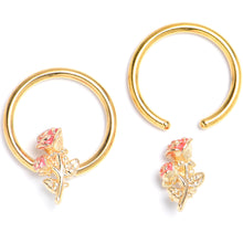Load image into Gallery viewer, 16G 3/8 Gold Tone Regal Rose BCR Captive Ring Set of 4