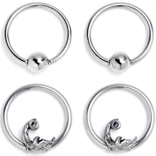 Load image into Gallery viewer, 16G 3/8 Crescent Moon BCR Captive Ring Set of 4