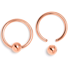 将图片加载到图库查看器,16G 3/8 Clear Gem Rose Gold Tone Butterfly BCR Captive Ring Set of 4