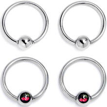 将图片加载到图库查看器,16G 3/8 Cherry Ball BCR Captive Ring Set of 4