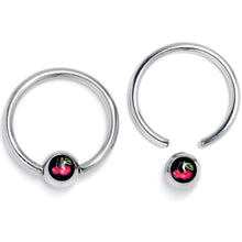 将图片加载到图库查看器,16G 3/8 Cherry Ball BCR Captive Ring Set of 4