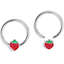 Load image into Gallery viewer, 16G 3/8 Strawberry Red BCR Captive Ring Set of 4