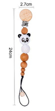 Load image into Gallery viewer, Modern Handmade Pacifier Chain Baby Teething Chains Crochet Rabbit Panda Beads Wooden Clips Wood Tiny Rod For Kids