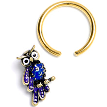 Load image into Gallery viewer, 16G 3/8 Gold Tone Regal Owl BCR Captive Ring