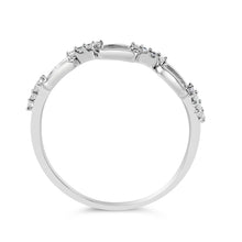 Load image into Gallery viewer, .925 Sterling Silver Diamond Accent Paperclip Band Ring (I-J Color, I2-I3 Clarity) - Ring Size 6