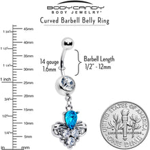 Load image into Gallery viewer, Blue Clear Gem Style Simplicity Dangle Belly Ring