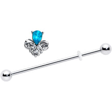 将图片加载到图库查看器,14G Blue Gem Style Simplicity Industrial Barbell 38mm