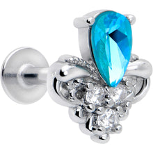 Load image into Gallery viewer, 16G 1/4 Blue Gem Style Simplicity Labret Monroe Tragus