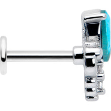 Load image into Gallery viewer, 16G 1/4 Blue Gem Style Simplicity Labret Monroe Tragus