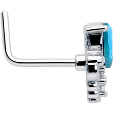 将图片加载到图库查看器,20G 7mm Blue Gem Style Simplicity L Shape Nose Ring