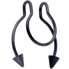 将图片加载到图库查看器,Black Horseshoe Cone Barbell Fake Nose Ring Nipple and Clip on Earring