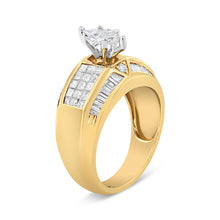 Load image into Gallery viewer, 14K Yellow and White Gold 1 3/4 Cttw Round, Baguette, Princess and Pie-Cut Diamond Ring (H-I Color, SI1-SI2 Clarity)